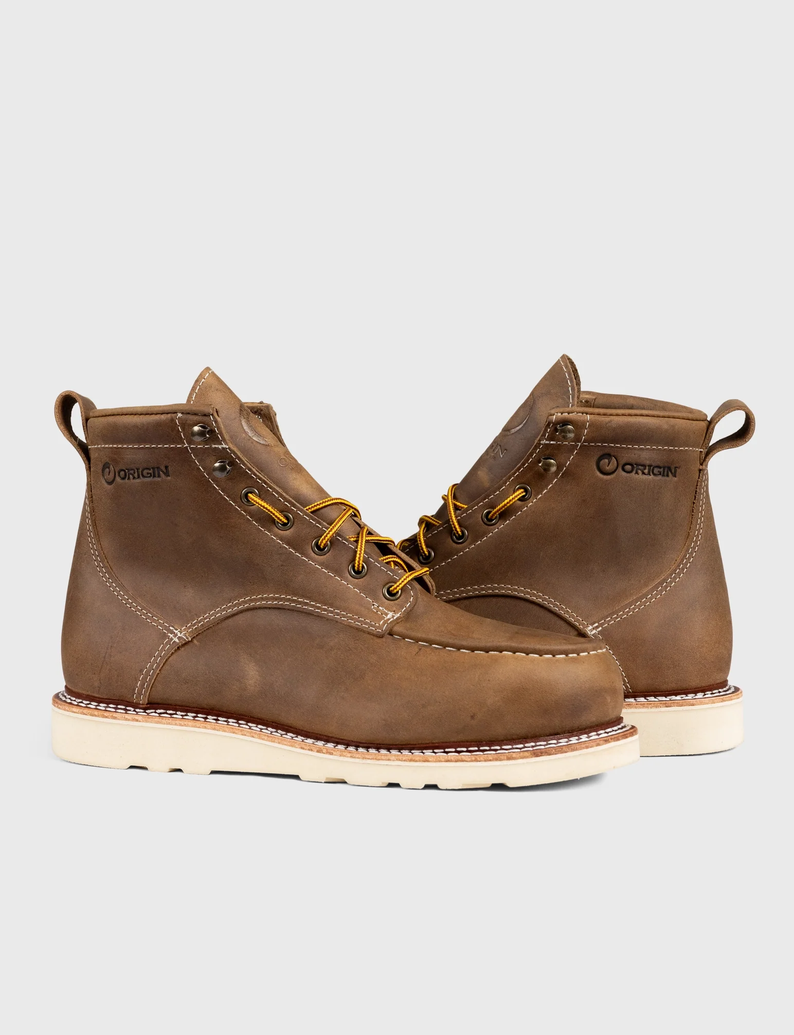 MAINE MOC STEEL TOE BOOT 6" - NATURAL WEDGE SOLE - Image 3