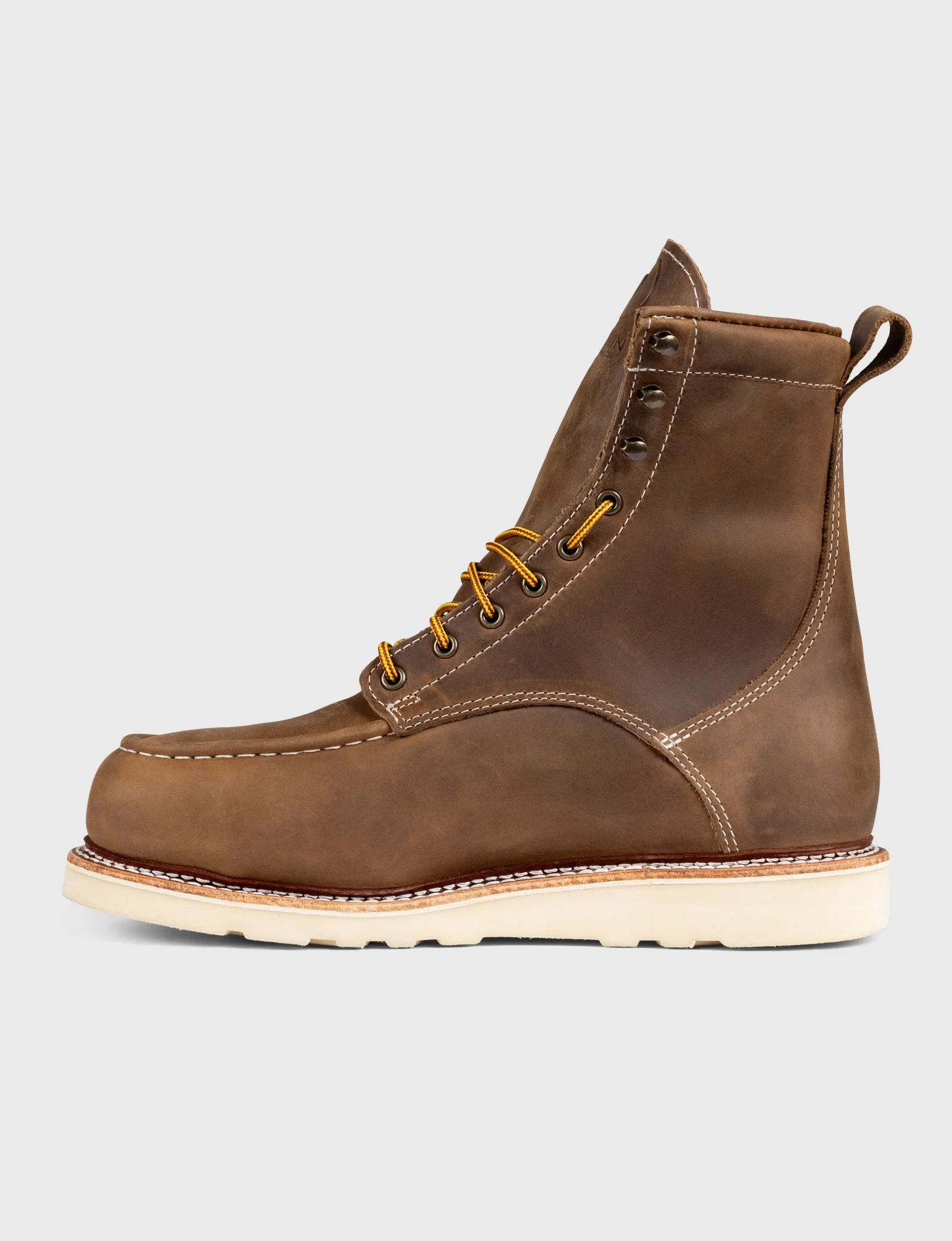 MAINE MOC STEEL TOE BOOT 8" - NATURAL WEDGE SOLE - Image 13