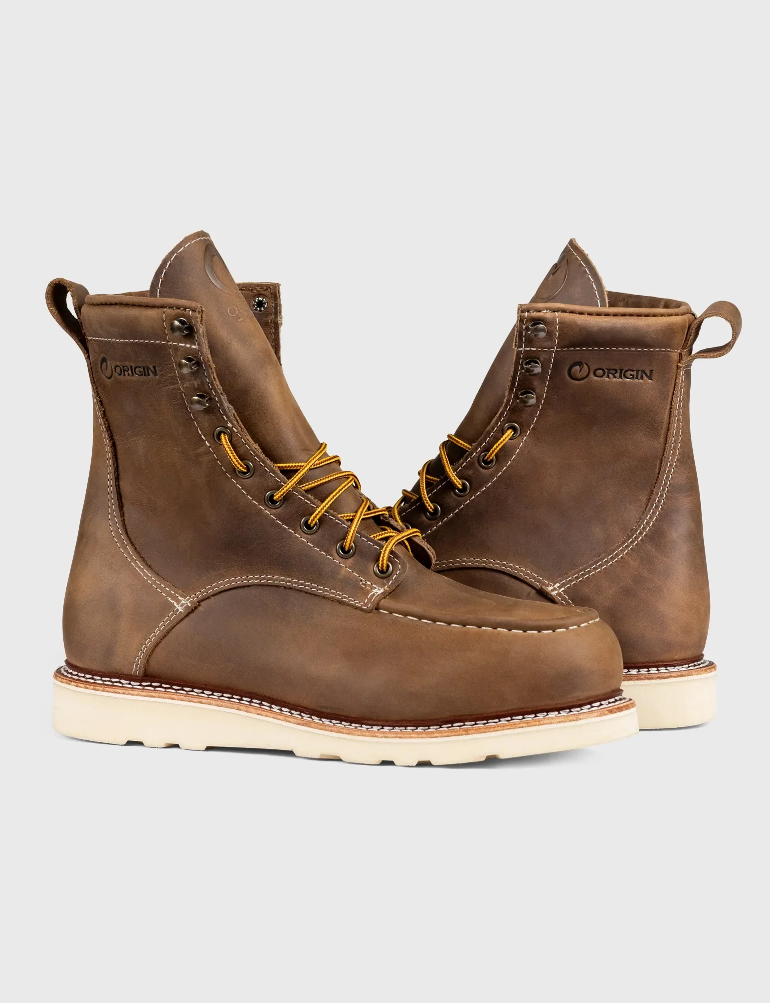 MAINE MOC STEEL TOE BOOT 8" - NATURAL WEDGE SOLE - GRADED QUALITY - Image 3