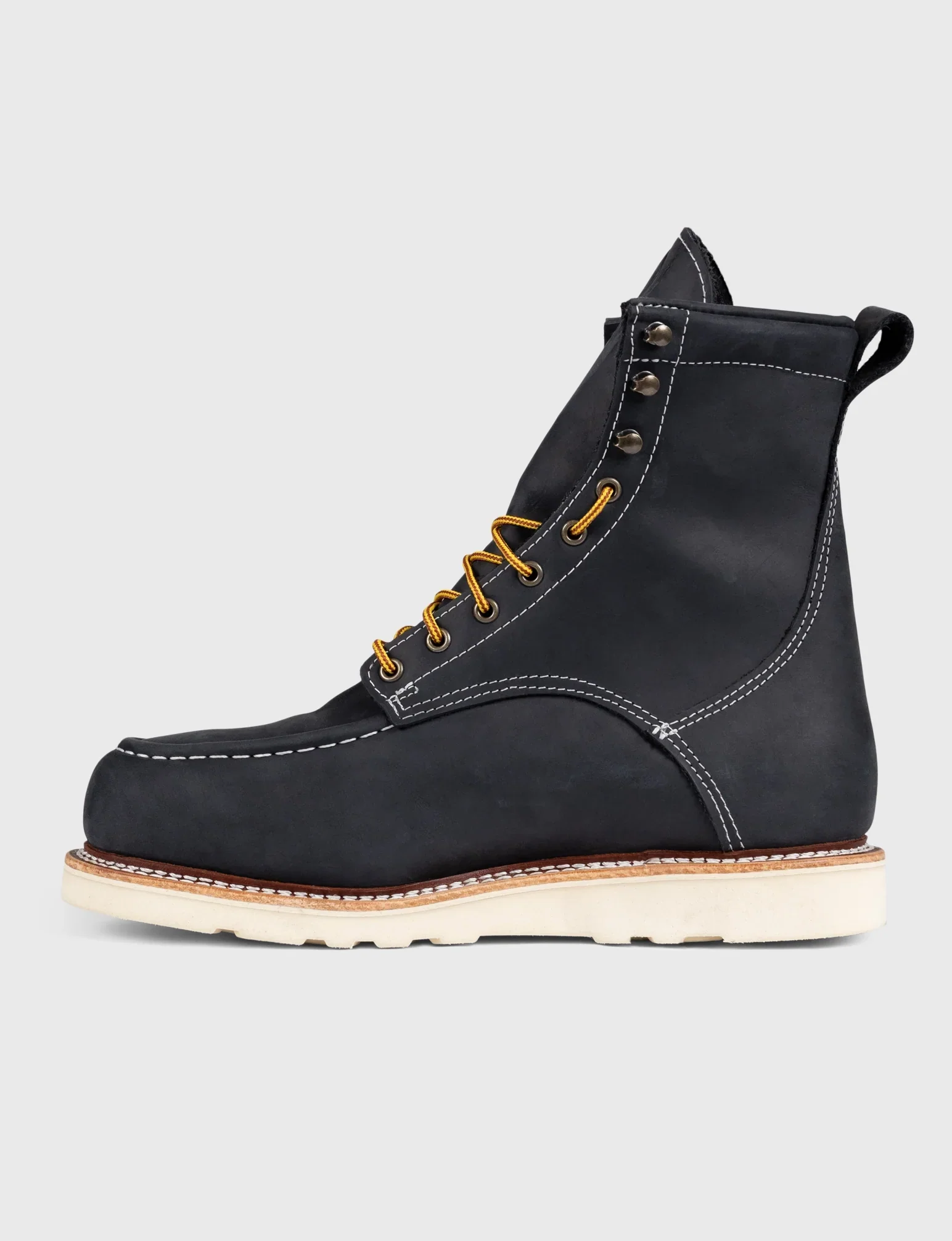 MAINE MOC STEEL TOE BOOT 8" - NATURAL WEDGE SOLE - GRADED QUALITY - Image 9