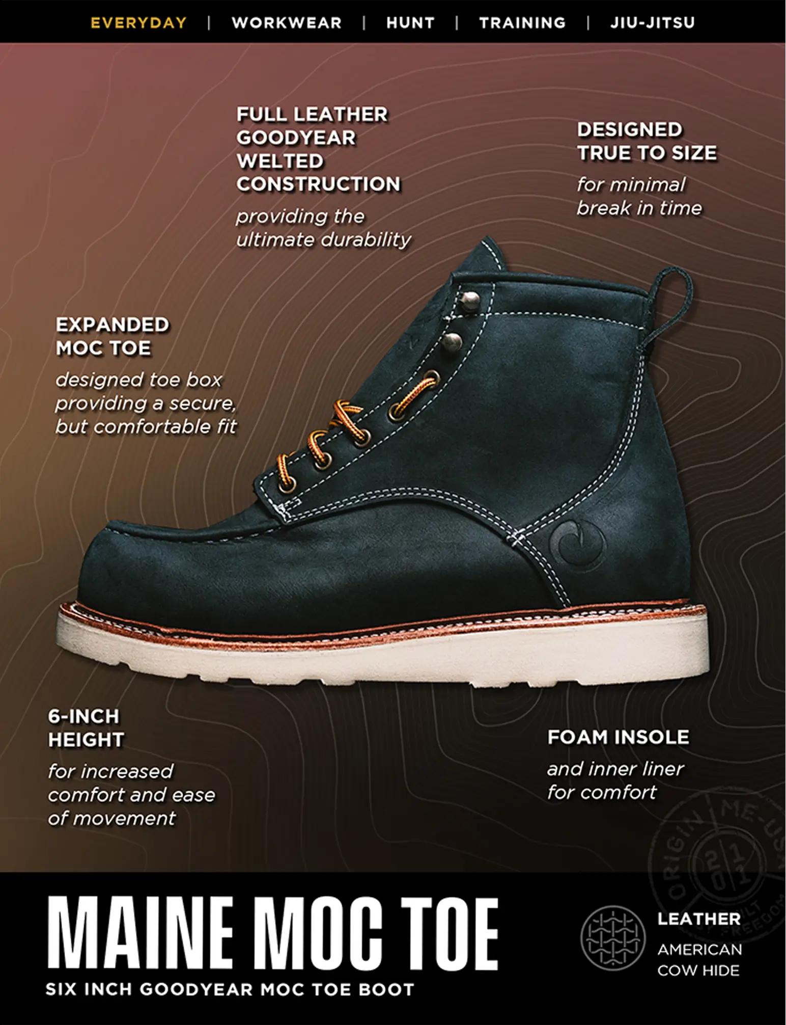 MAINE MOC TOE BOOT - NATURAL WEDGE SOLE - Image 10